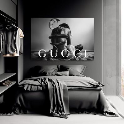 Wandbild Gucci Marke Kunst , Nude Frau und Schlange Acrylglas , Poster , Leinwand