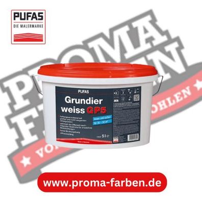 Pufas Grundierweiss GP5 5L