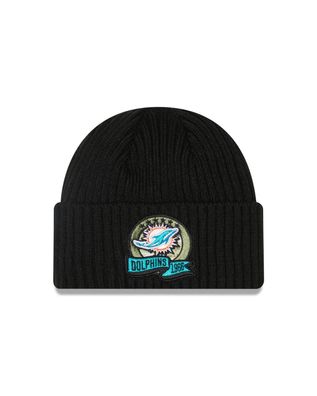 NFL Miami Dolphins Salute to Service black Beanie 2022 NewEra 196501257323