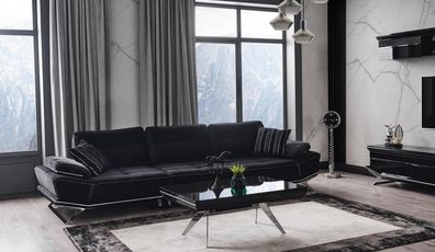 Modern Schwarz Farbe 3-Sitzer Sofa Komfort und Stil in einem Ensemble