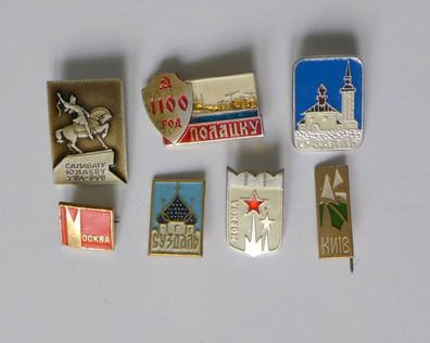 7 UdSSR Sowjetunion Abzeichen Kiew Moskau u.a.