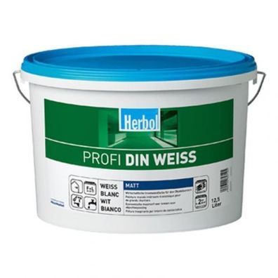 2 x Herbol Wandfarbe Profi DIN-WEISS 12,5 Liter