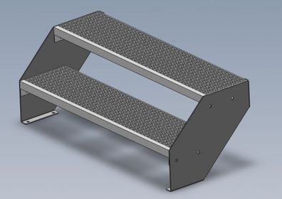 Außentreppe / Stahltreppe mit 2 Stufen