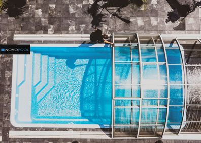 GFK Pool VERONA 7 Schwimmbad + Elegant 7 Elox DAch Cover Set Vivapool