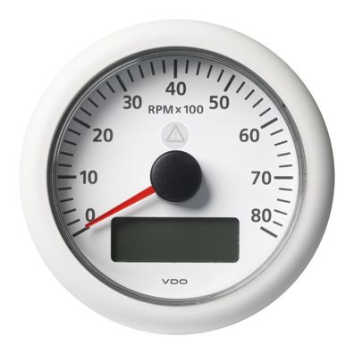 VDO-ViewLine Drehzahlmesser mit Anzeige für Motorbetriebsstunden, Spannung und ...