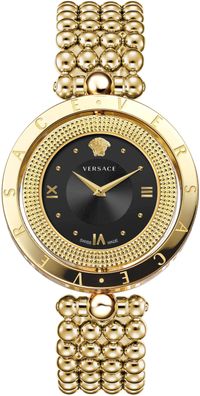 Versace VE7900820 Eon schwarz gold Edelstahl Armband Uhr Damen NEU