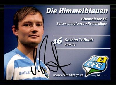 Sascha Thönelt Autogrammkarte Chemnitzer FC 2009-10 Original Signiert