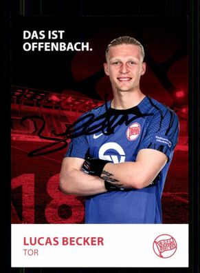 Lucas Becker Autogrammkarte Kickers Offenbach 2023-24 Original Signiert