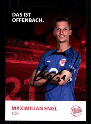 Maximilian Engel Autogrammkarte Kickers Offenbach 2023-24 Original Signiert