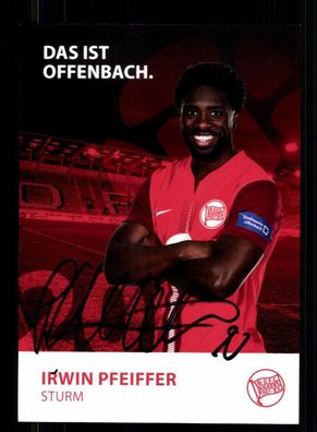 Irwin Pfeiffer Autogrammkarte Kickers Offenbach 2023-24 Original Signiert