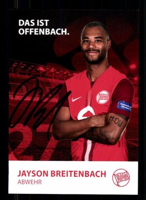 Jayson Breitenbach Autogrammkarte Kickers Offenbach 2023-24 Original Signiert