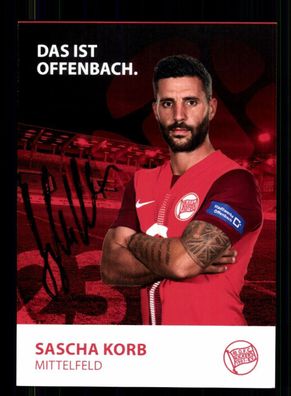 Sascha Korb Autogrammkarte Kickers Offenbach 2023-24 Original Signiert
