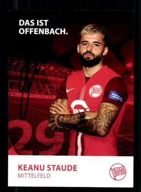 Keanu Staude Autogrammkarte Kickers Offenbach 2023-24 Original Signiert