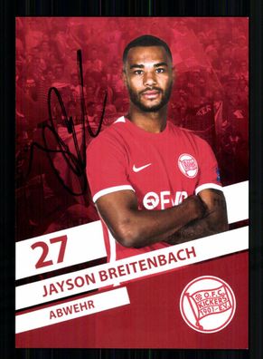 Jayson Breitenbach Autogrammkarte Kickers Offenbach 2022-23 Original Signiert