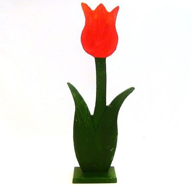 Deko Tulpe rot, 49cm hoch, Holz, handbemalt, Tischdeko, Eingangsdeko