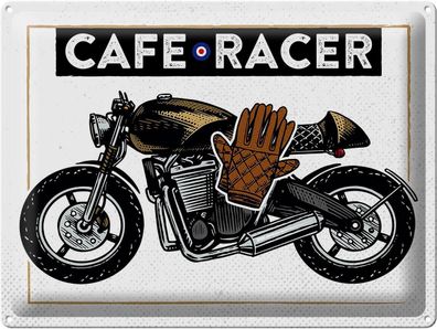 Blechschild 40 x 30 cm Cafe Racer Motorrad