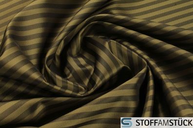 Stoff Polyester Taft Streifen khaki oliv breit JAB Anstoetz 9-7689-034