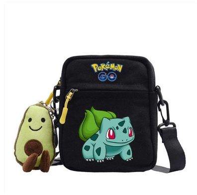 Pokémon Bisasam Tasche mit Anhänger - 18x14x5 cm - Ideal für unterwegs, & stylish