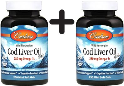 2 x Cod Liver Oil Minis, 280mg - 250 mini softgels