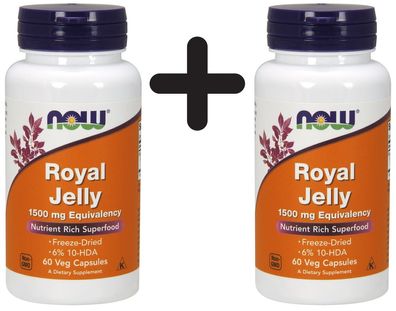 2 x Royal Jelly, 1500mg Equivalency - 60 vcaps