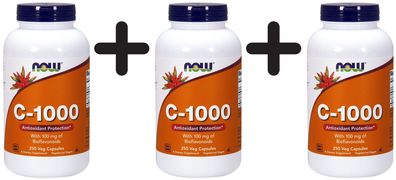 3 x Vitamin C-1000 with 100mg Bioflavonids - 250 vcaps