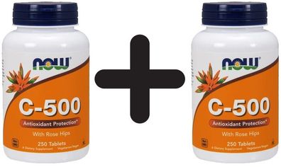 2 x Vitamin C-500 with Rose Hips - 250 tablets