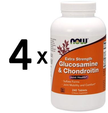 4 x Glucosamine & Chondroitin, Extra Strength - 240 tabs
