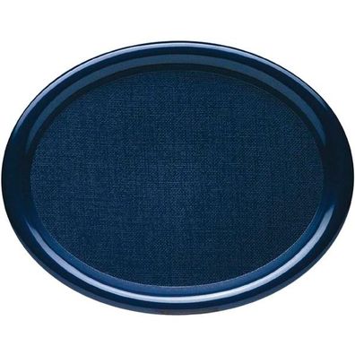 WACA Tablett glänzend, oval, blau, Länge: 260 mm, Breite: 200 mm