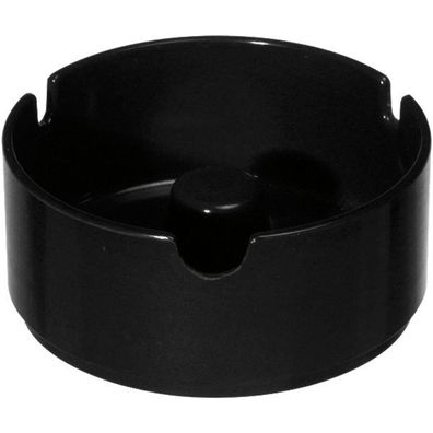 WACA Aschenbecher Melamin, schwarz, 3 Einschnitte, Höhe: 45 mm, ø: 100 mm