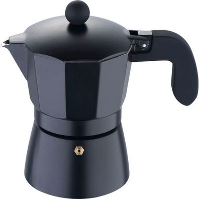 Espresso-Kocher Alu schwarz, für 3 Becher