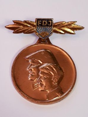 DDR FDJ Medaille Bekenntnis und Tat zum Schutz des Sozialismus