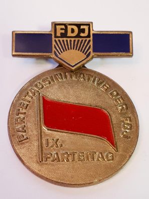 DDR Medaille Parteitagsinitiative der FDJ
