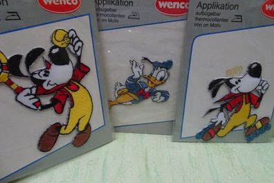 Wenco Aufbügelmotiv Bügelbild Walt Disney Goofy Donald Duck aus DM-Zeit