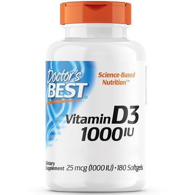 Doctor's Best, Vitamin D3, 1000 I. E, 180 Weichkapseln