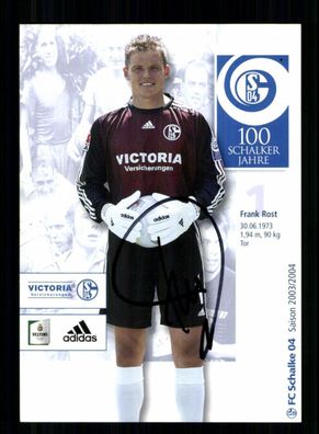 Frank Rost Autogrammkarte FC Schalke 04 2003-04 Original Signiert