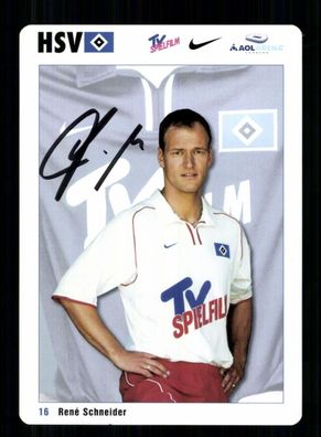 Rene Schneider Autogrammkarte Hamburger SV 2001-02 Original Signiert