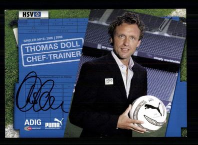 Thomas Doll Autogrammkarte Hamburger SV 2005-06 Original Signiert
