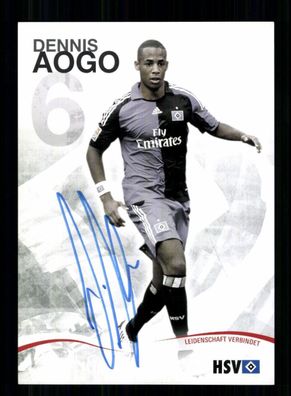 Dennis Aogo Autogrammkarte Hamburger SV 2009-10 Original Signiert