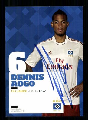 Dennis Aogo Autogrammkarte Hamburger SV 2012-13 Original Signiert