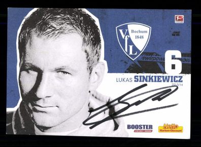 Lukas Sinkiewicz Autogrammkarte VFL Bochum 2013-14 Original Signiert