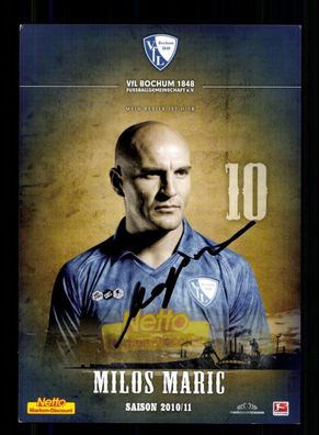 Milos Maric Autogrammkarte VFL Bochum 2010-11 Original Signiert