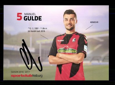 Manuel Gulde Autogrammkarte SC Freiburg 2016-17 Original Signiert