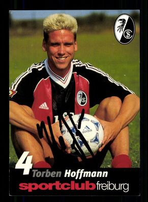 Torben Hoffmann Autogrammkarte SC Freiburg 1998-99 Original Signiert