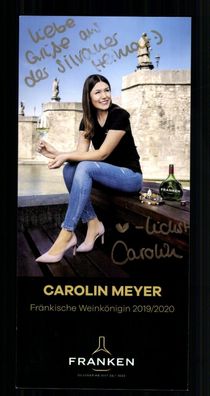 Carolin Meyer Fränkische Weinkönigin 2019-20 Original Signiert # BC G 40139