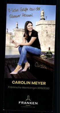 Carolin Meyer Fränkische Weinkönigin 2019-20 Original Signiert # BC G 40141