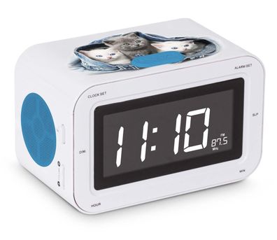 Bigben Radiowecker RR30 Katzen Dual Alarm LCD Display UKW FM UhrenRadio Uhr