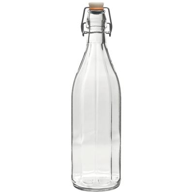 Flasche mit Bügelverschluss, 10-Kant, Inhalt: 1,00 Liter