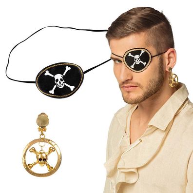 Augenklappe und Ohrring Pirat