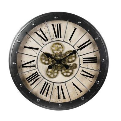 Wanduhr Uhr beweglichen Zahnrädern 57 cm Loft Design Dekoration Deko Analog rund