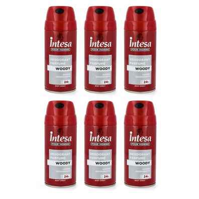 intesa pour Homme Deodorant WOODY 6x 150ml Deo Herren